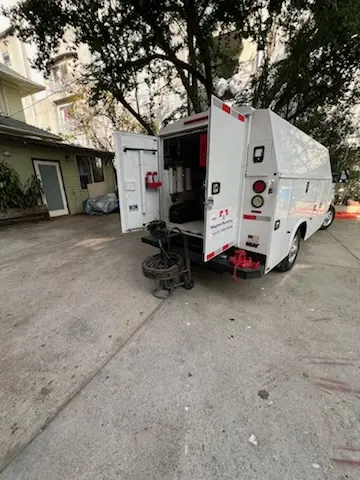 Magnet Plumbing service vehicle on-site for Sewer Line Repair in Casa de Oro-Mount Helix